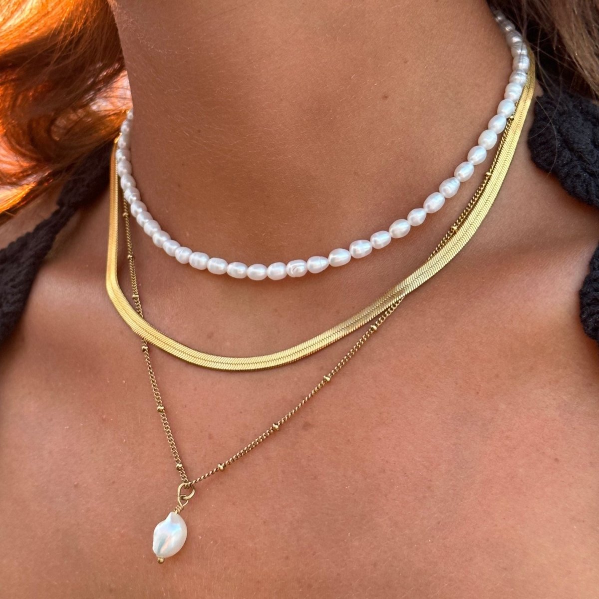 Noronha Triple Necklace Set 18K Gold Plated