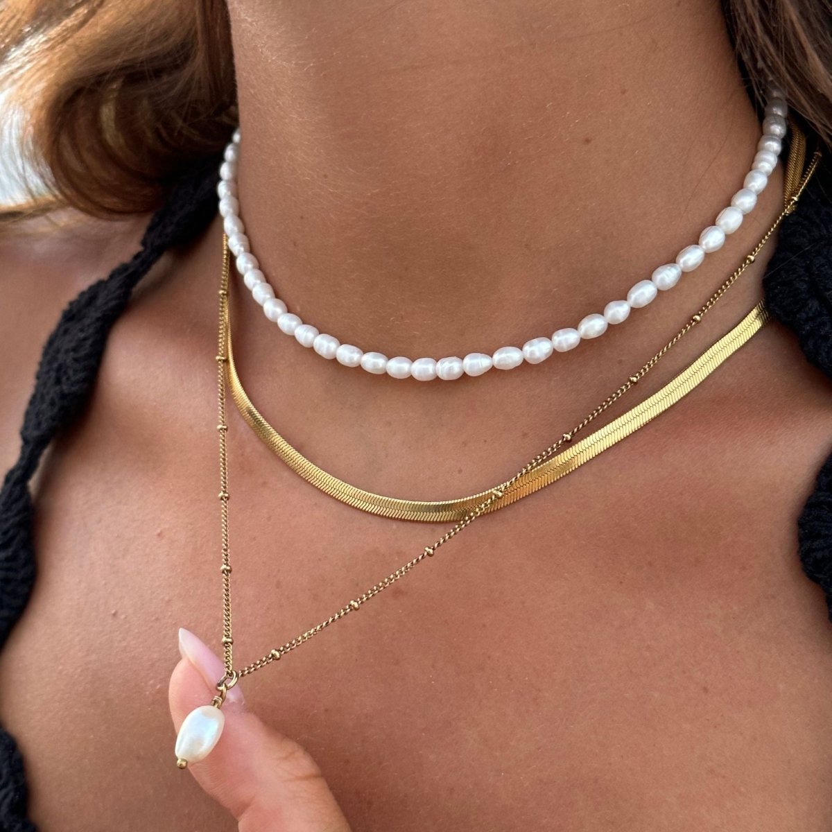 Noronha Triple Necklace Set 18K Gold Plated