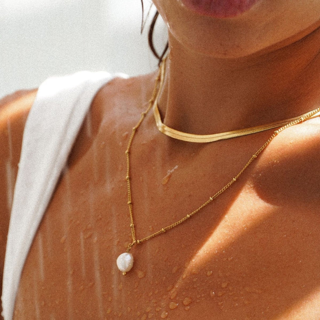 Shine Double Necklace Set 18K Gold Plated
