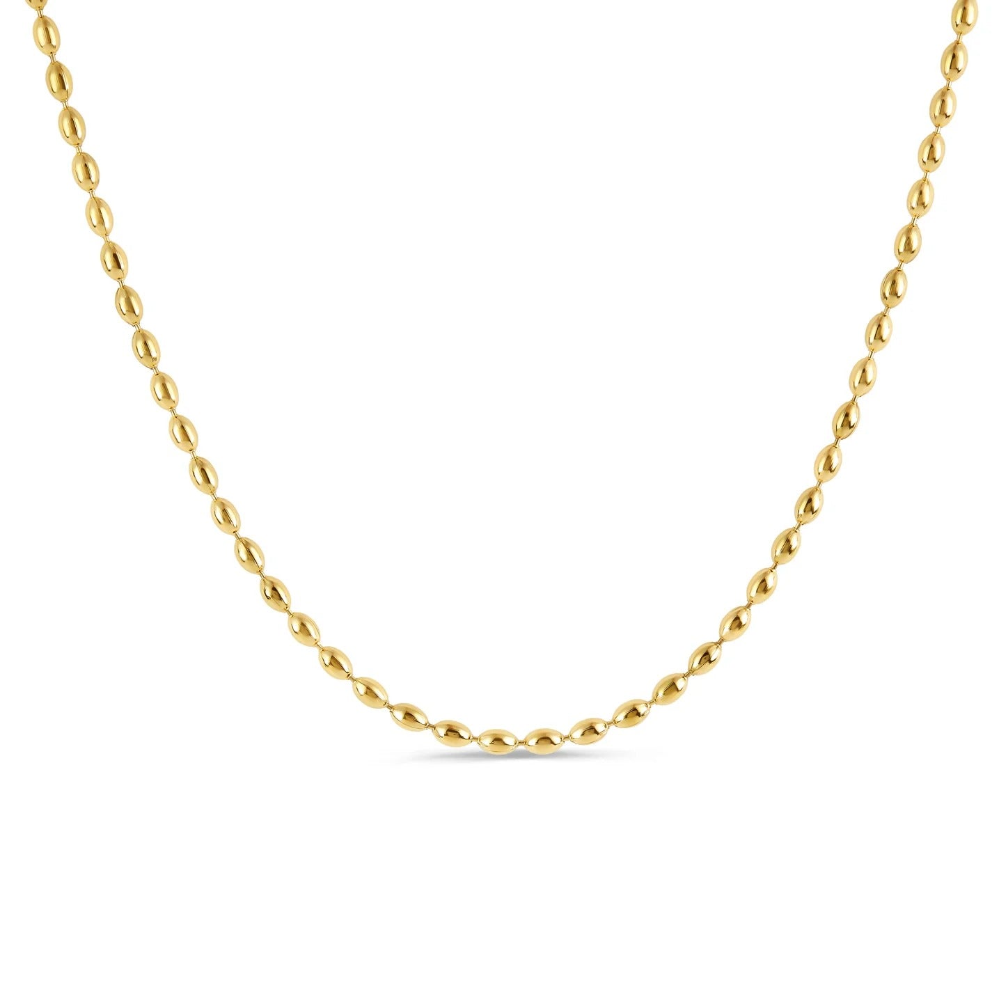 Beaded Chain Necklace 18K Gold Plated