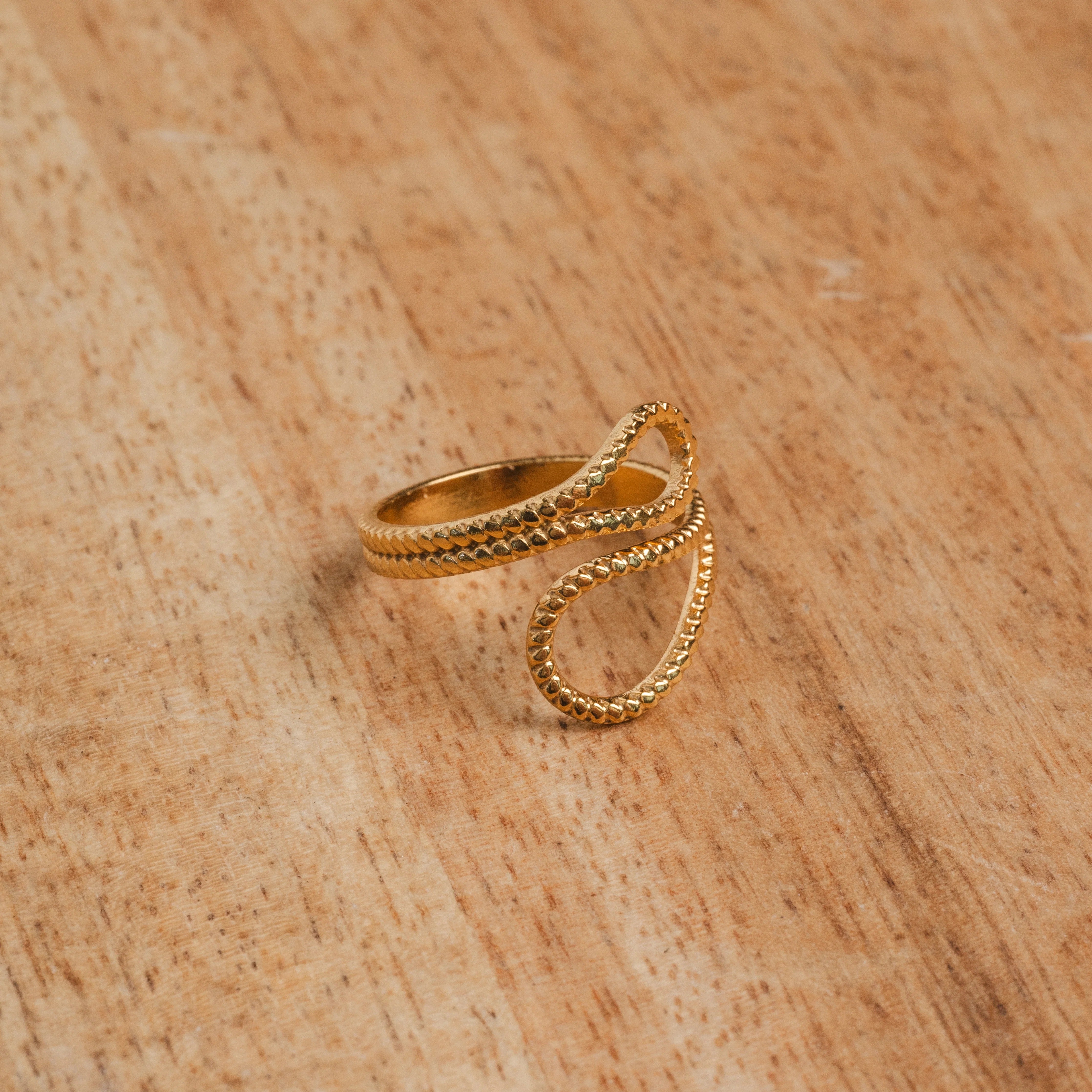 Ava Abstract Adjustable Ring 18K Gold Plated