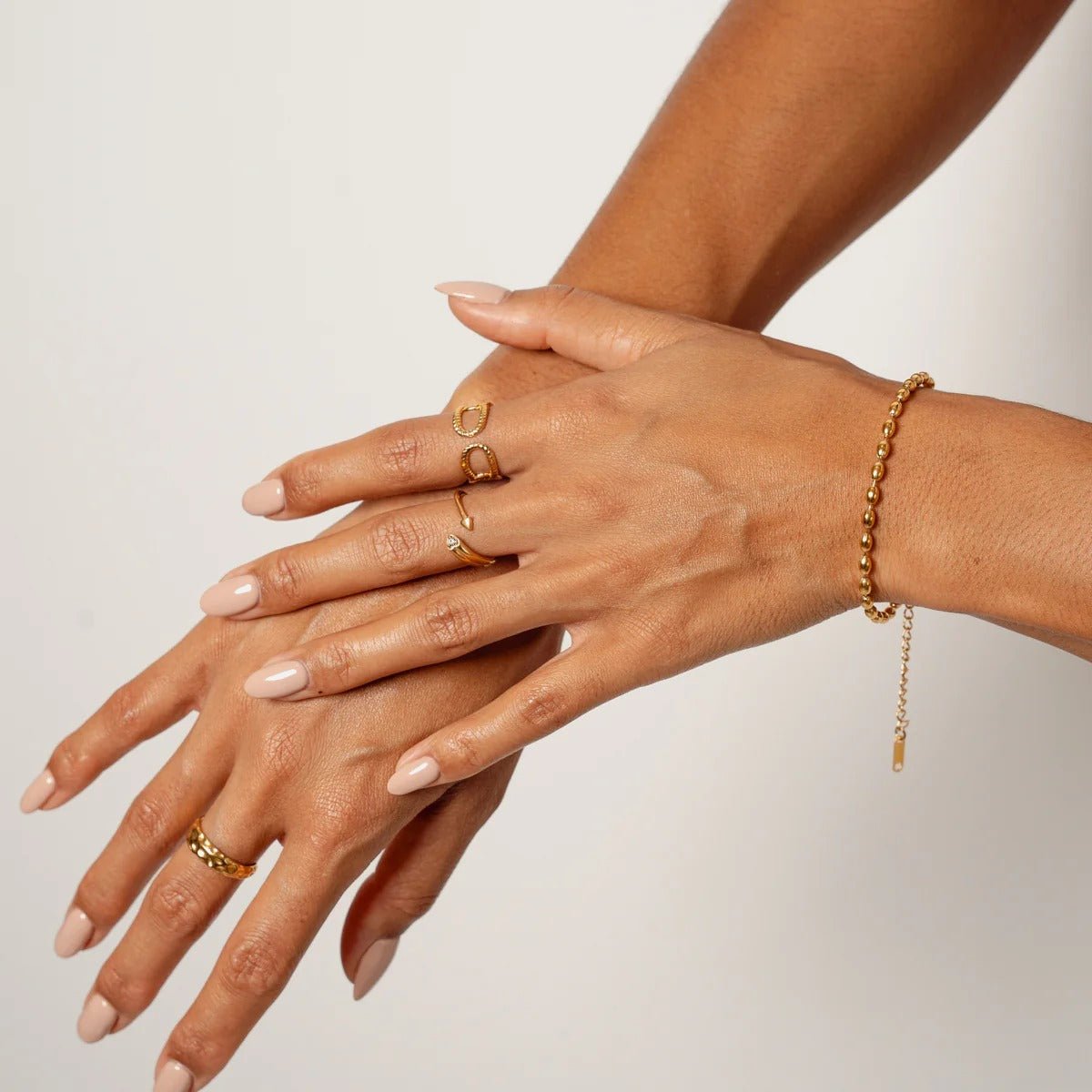 Beaded Chain Bracelet 18K Gold Plated