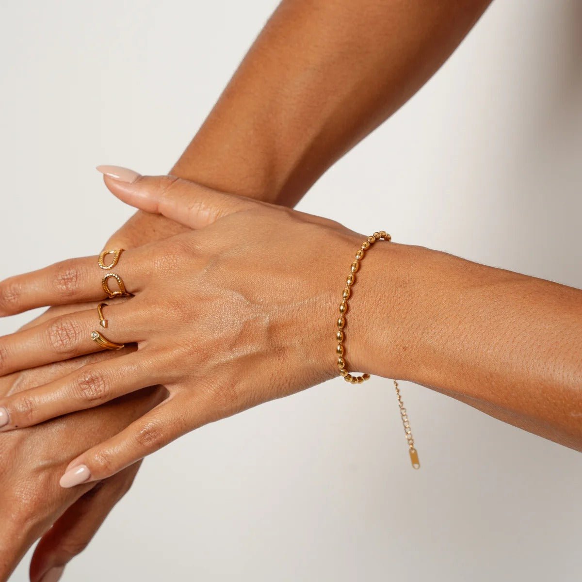 Beaded Chain Bracelet 18K Gold Plated
