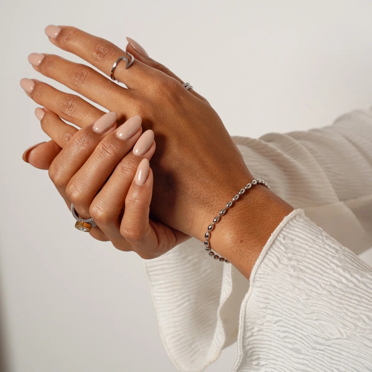 Beaded Chain Bracelet – Silver