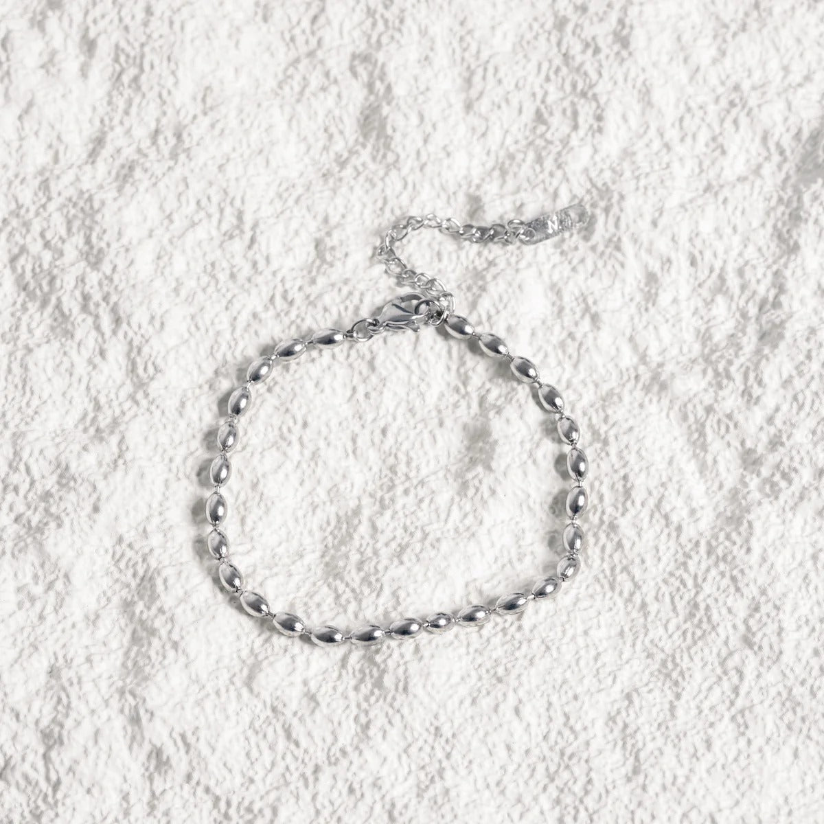 Beaded Chain Bracelet – Silver