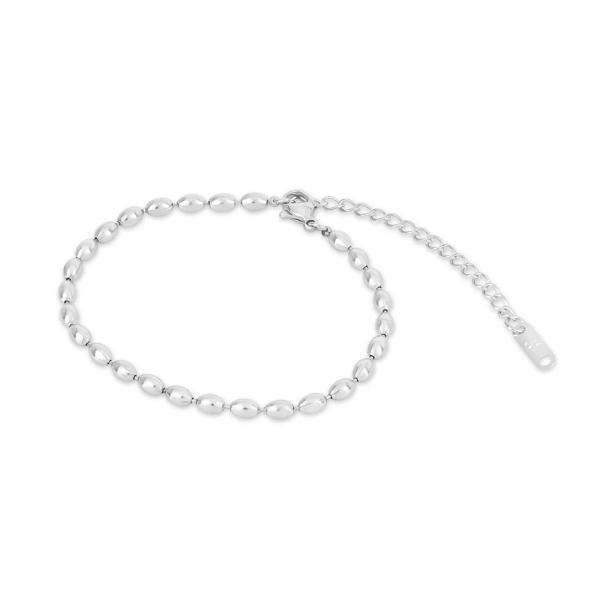 Beaded Chain Bracelet – Silver