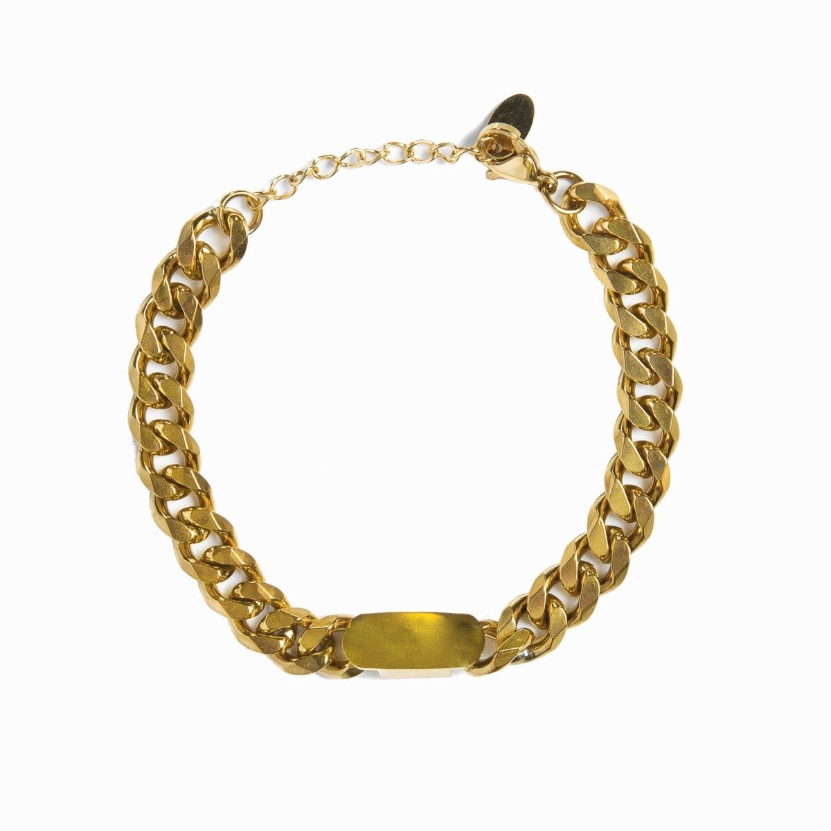 Chain Bracelet with Rectangular Pendant 18K Gold Plated