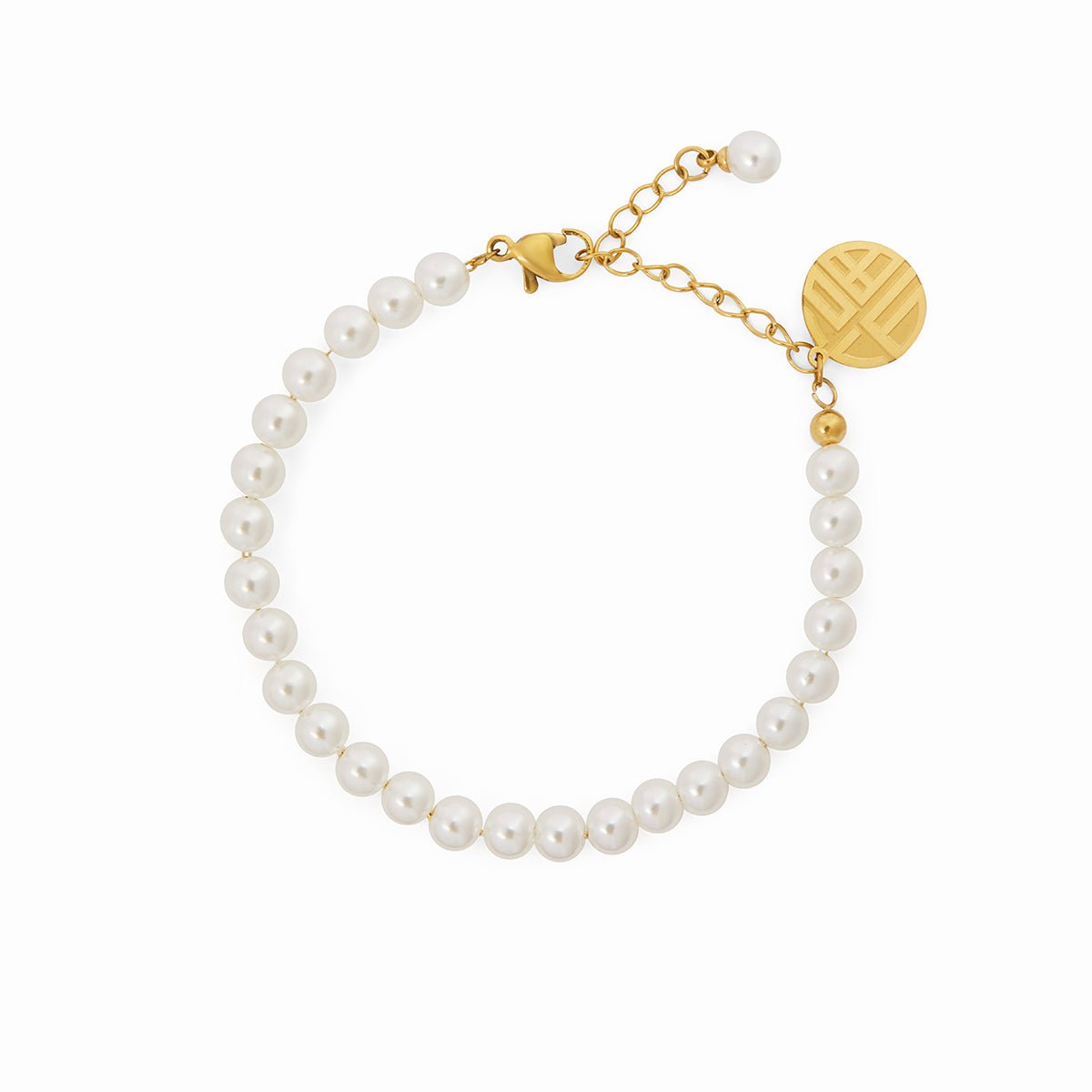 Charm Pearl Bracelet 18K Gold Plated