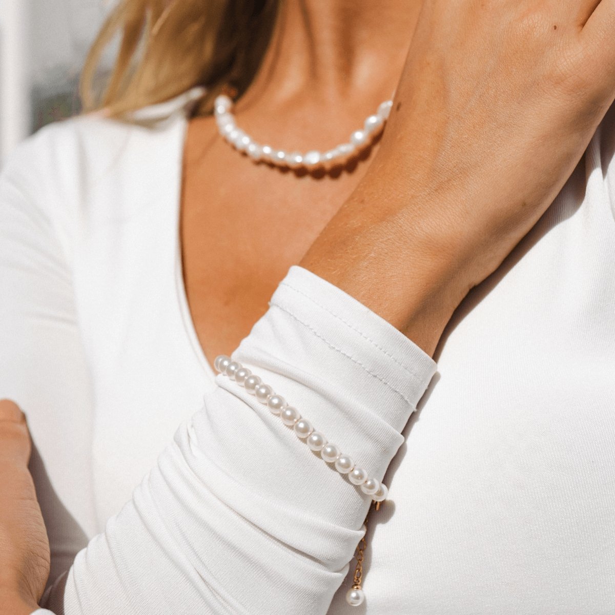 Charm Pearl Bracelet 18K Gold Plated