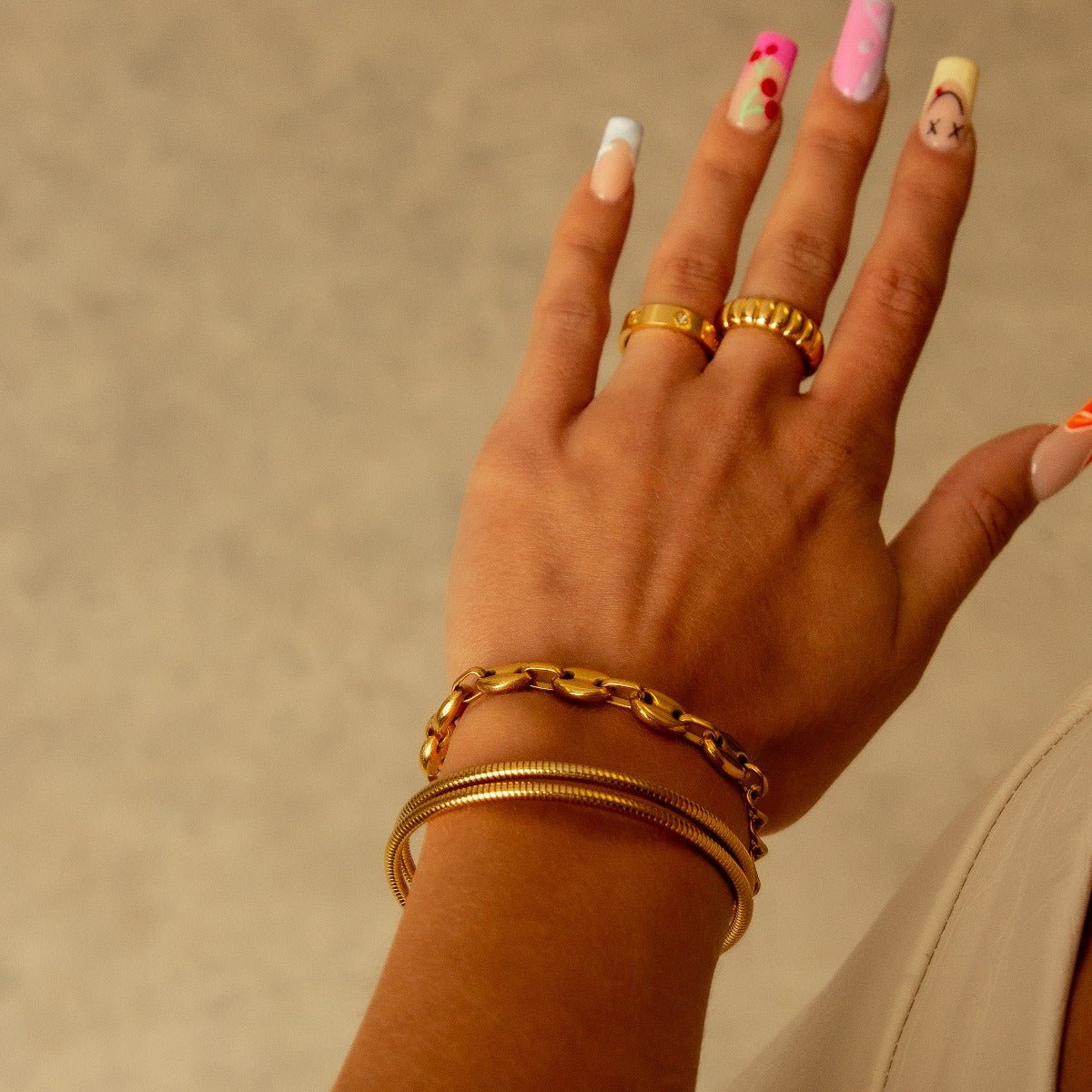 Triple Spiral Bangle 18K Gold Plated