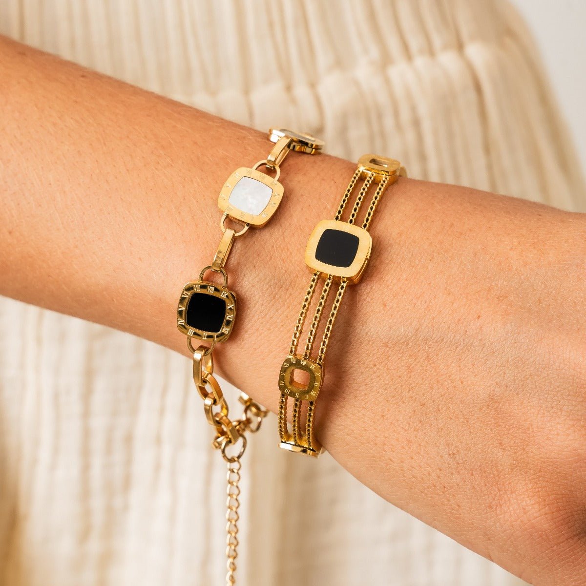 Square Mono Bracelet 18K Gold Plated