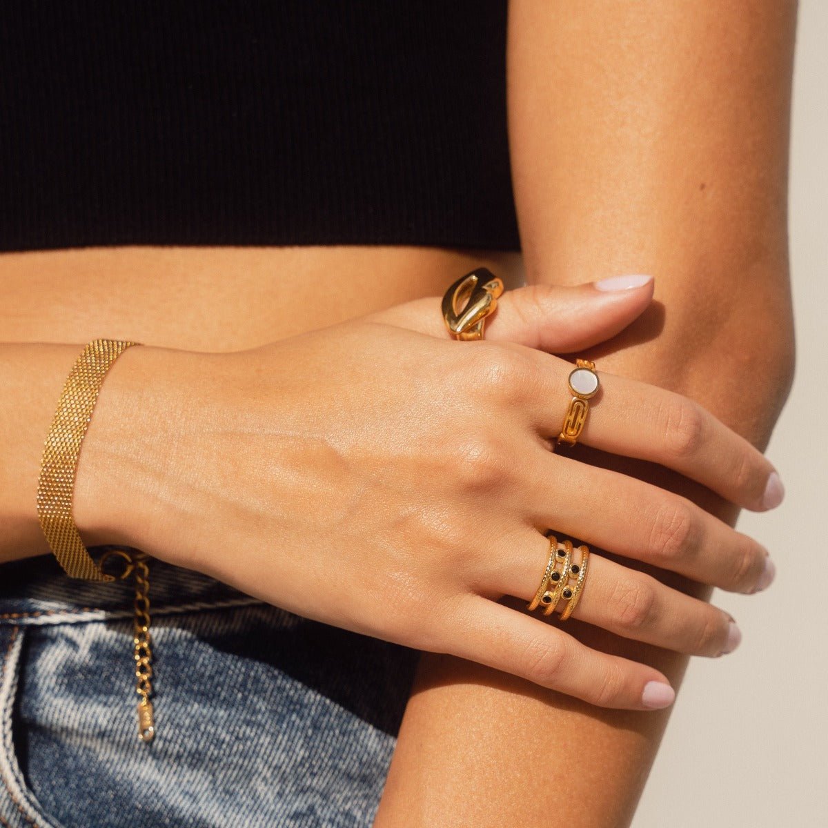 Smooth Weave Bracelet 18K Gold Plated
